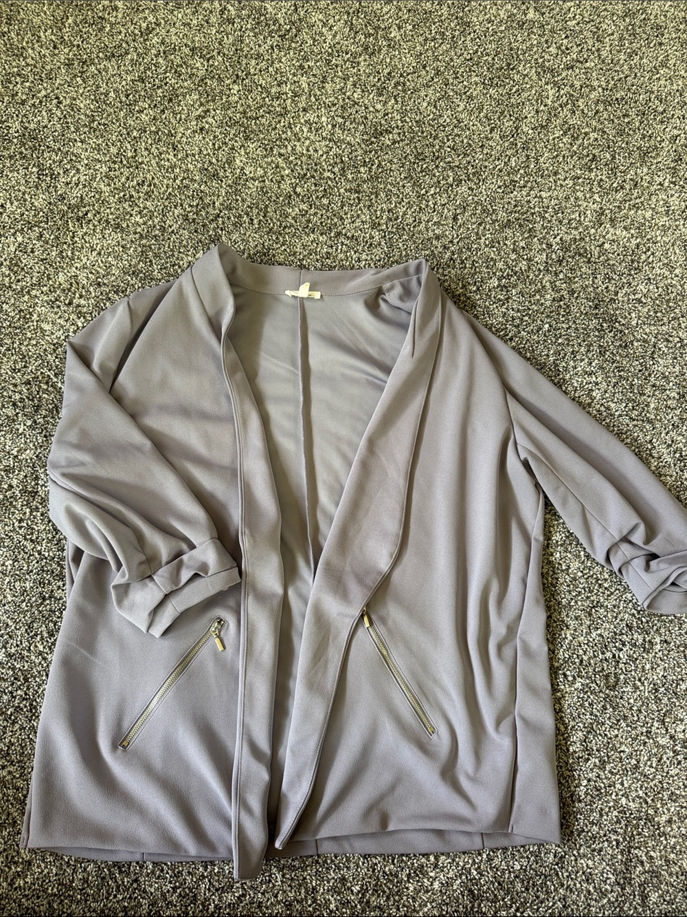 Maurices Lavender Gray Open Front Blazer